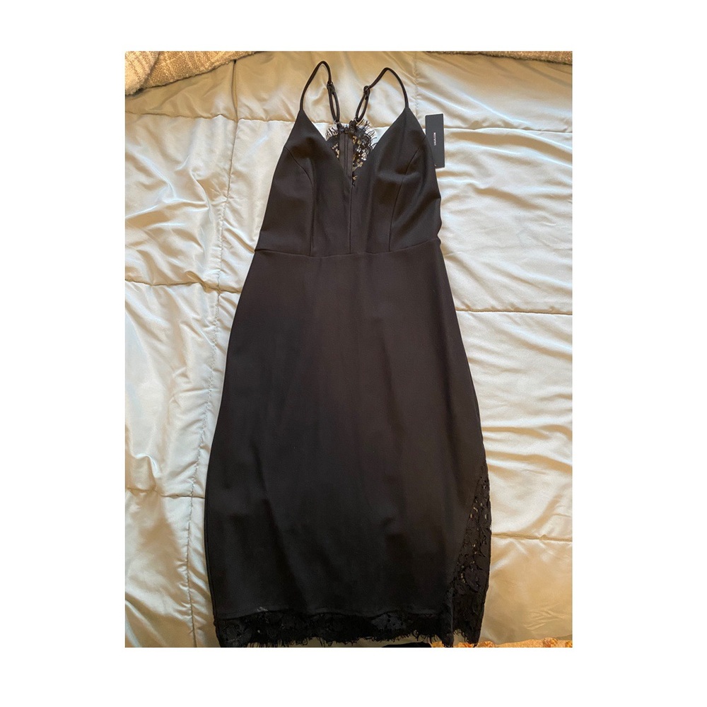 Lulus Black Midi Cocktail Dress
